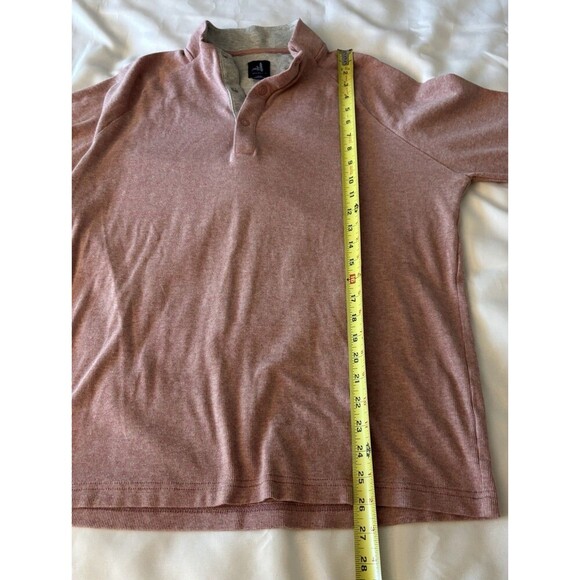 JOHNNIE-O Men's Whaling Henley Pullover XL Malibu Red Snap Sweater Lightweight - Picture 10 of 11